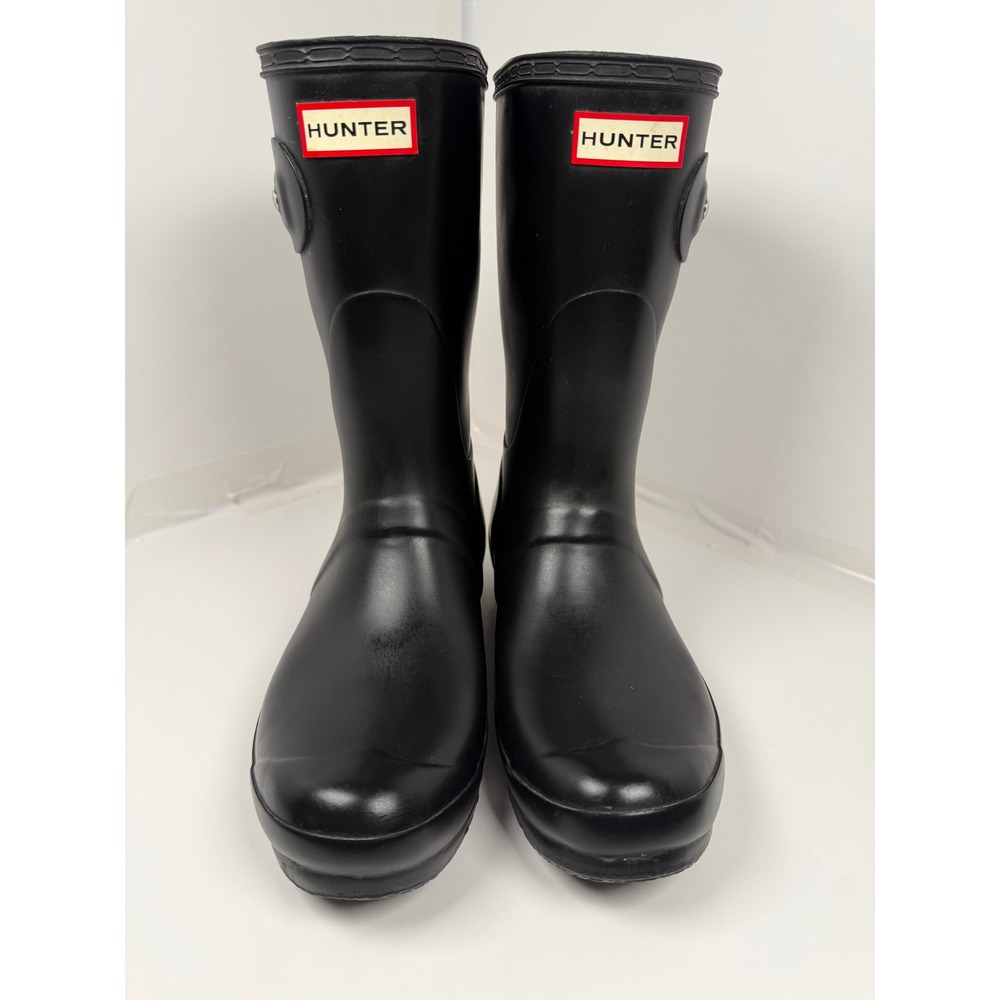 Hunter Rain Boots Womens 9 Black Original Short Matte Waterproof WFS1000RMA